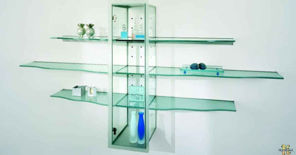 The glass shelves